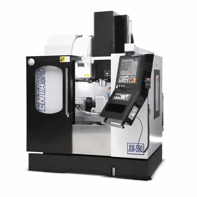 Precíziós CNC megmunkáló gép, modern technológiával, fémiparban alkalmazott eszköz.